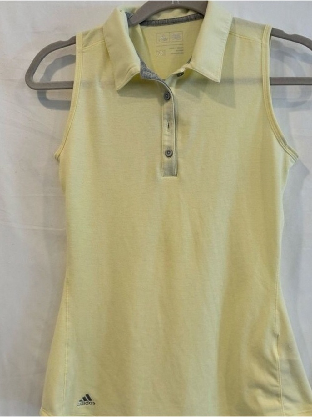 adidas Women’s Sleeveless Polo Tank Top in Pale Yellow